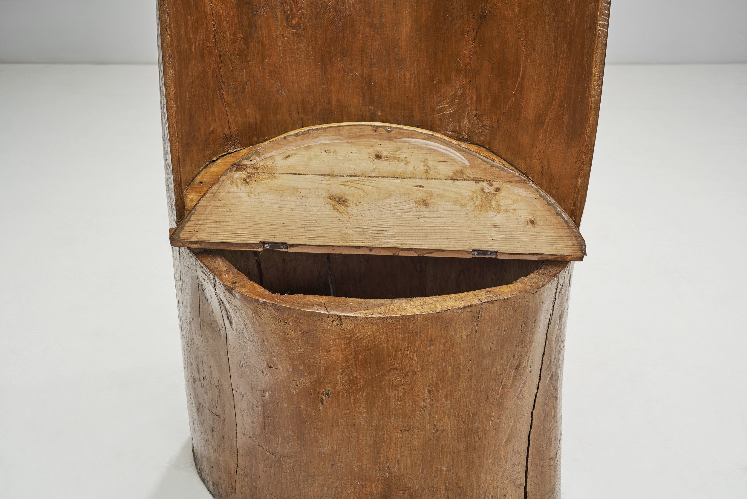 Traditional Norwegian Carved Kubbestol, Norway early 20th century